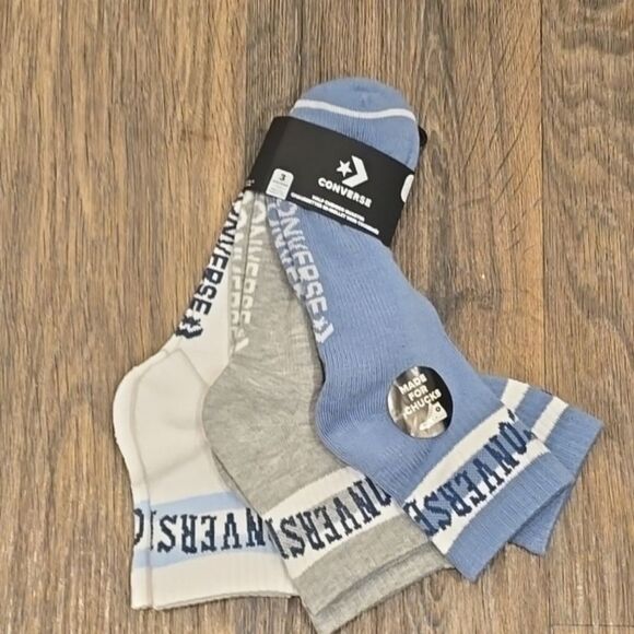 Converse 3-PK Varsity Quarter Socks - Picture 3 of 4